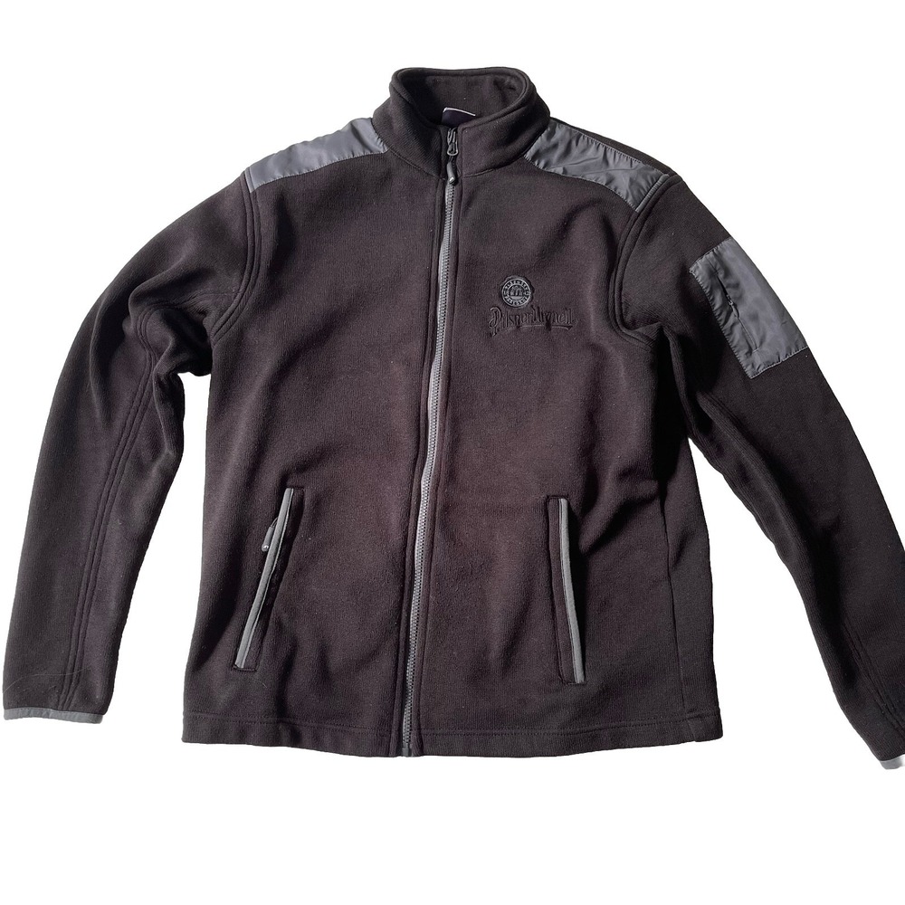 Pilsner Urquell Black Fleece Jacket Size Medium Long Sleeve Zip Pockets